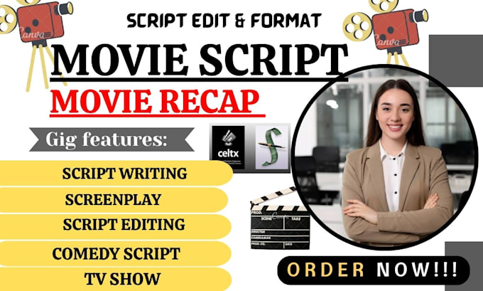 ghostwrite your screenplay movie script comedy script stageplay tv series in fdx