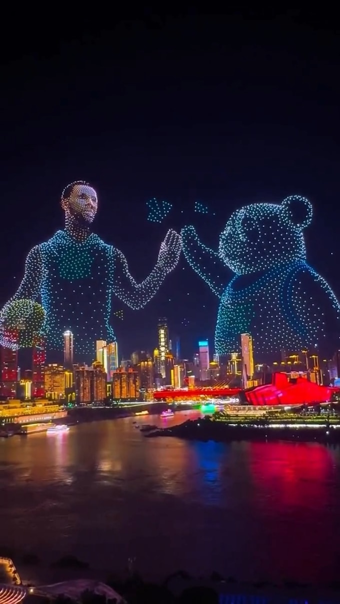 do 3d drone light show animation for events video, brands and festival, vfx ads
