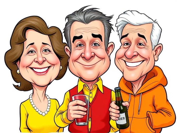 draw artistic cartoon caricatures