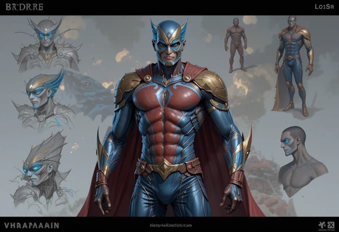 draw a superhero or character concept art in my style