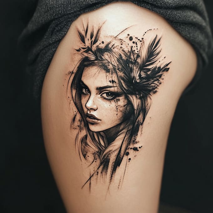 create sleeve tattoo design in geometric style