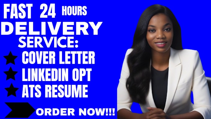 Write you professional resume cover letter, linkedin opt and ats resume ...