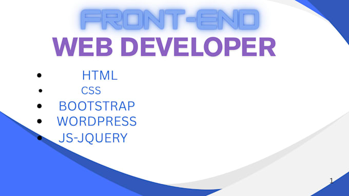Be your frontend web developer using html ,css,bootsrap by Webiconbytes ...