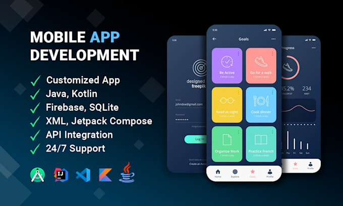 develop high quality android mobile app using java kotlin
