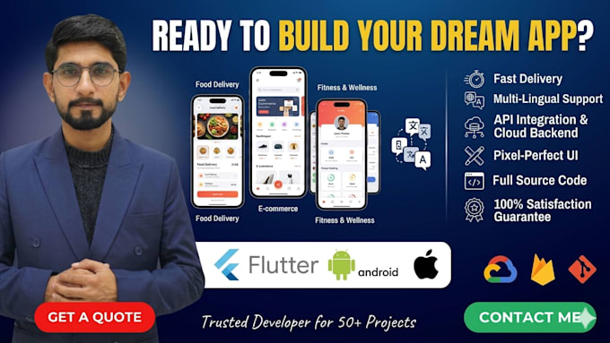 do flutter app development for both android and ios