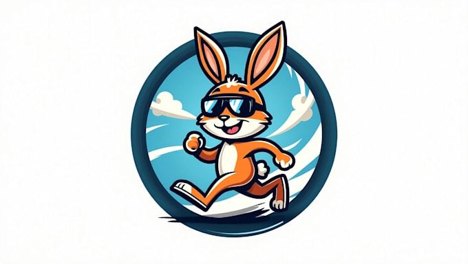 make different racing speed rabbit mascot logo design within 1 day