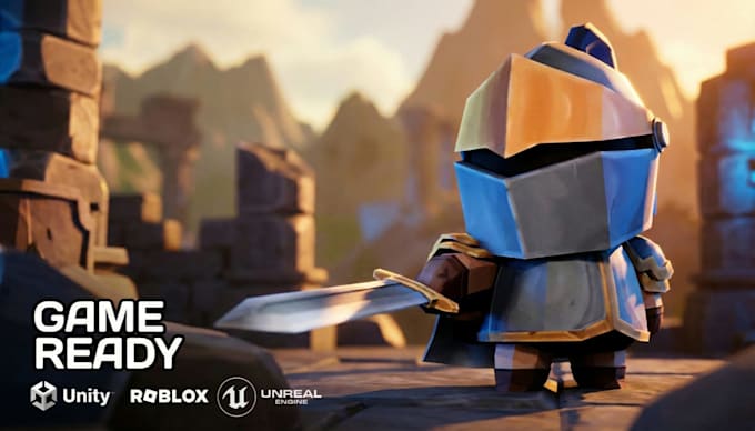 design game ready 3d low poly characters