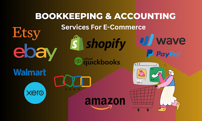do ecommerce bookkeeping and accounting for amazon, shopify, etsy, ebay