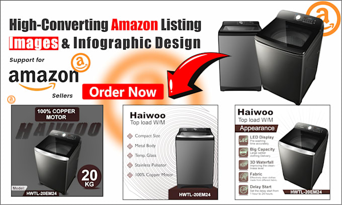 high converting amazon listing images and infographic design