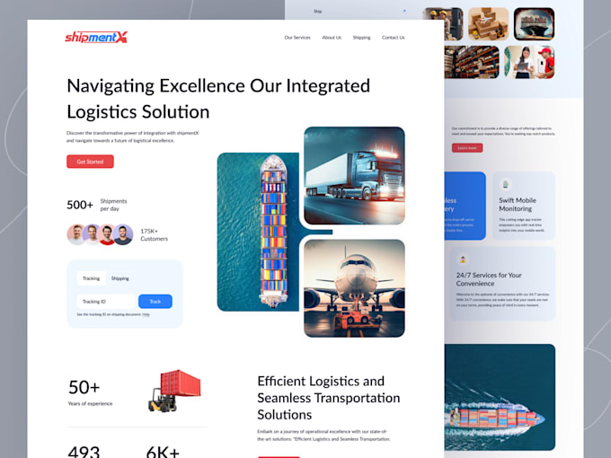 create a well designed courier website, logistics website, towing website