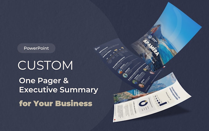 design a professional one pager executive summary or report