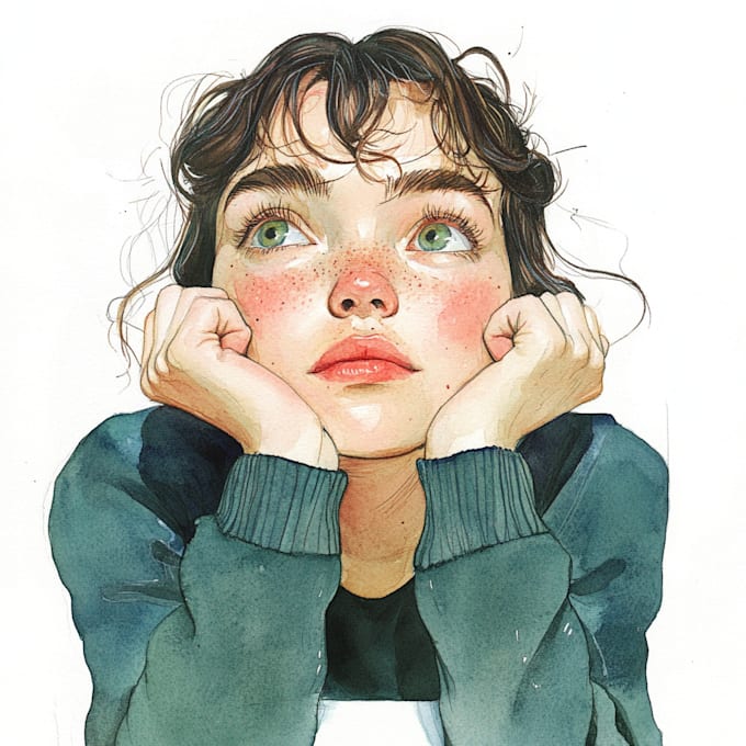 draw watercolor portrait illustration