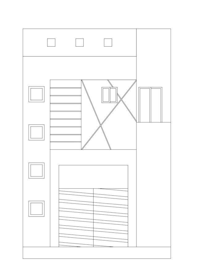 design a modern and detailed front elevation
