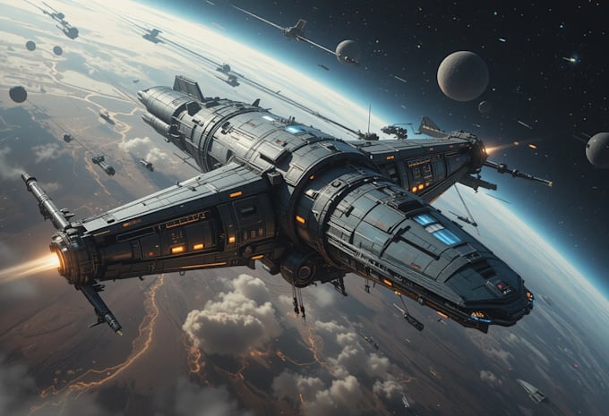 do a sci fi spaceship art