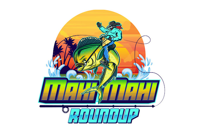 design roundup fishing tournament logo