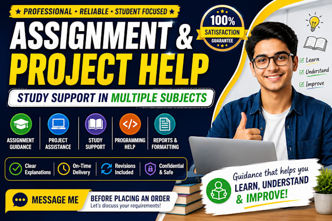 help you with assignments, projects, and study support in multiple subjects