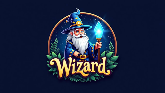 make a high quality wizard magic mascot logo design in one day