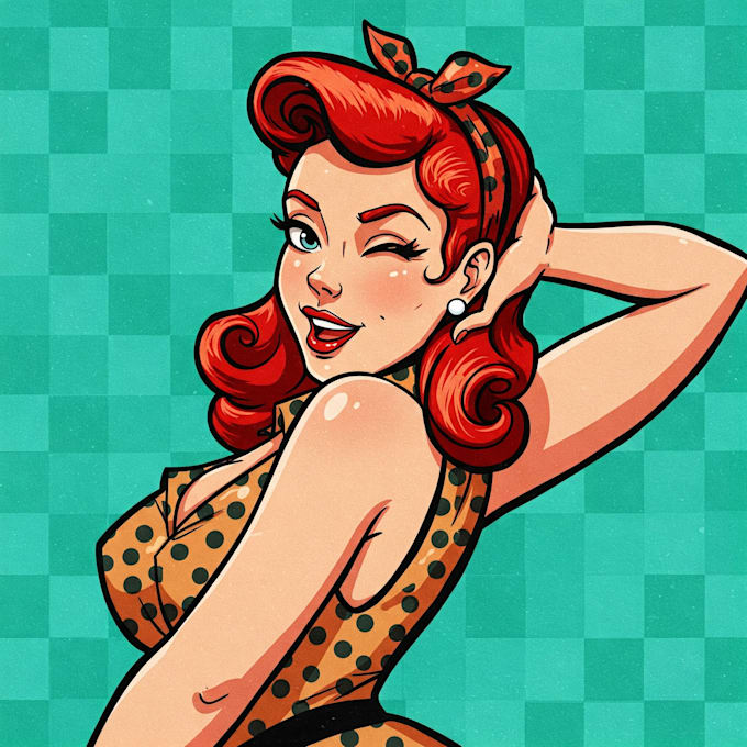 paint pin up and cartoon illustrations
