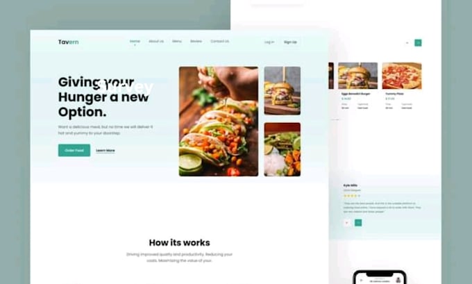 do figma restaurant website, landing page UI design