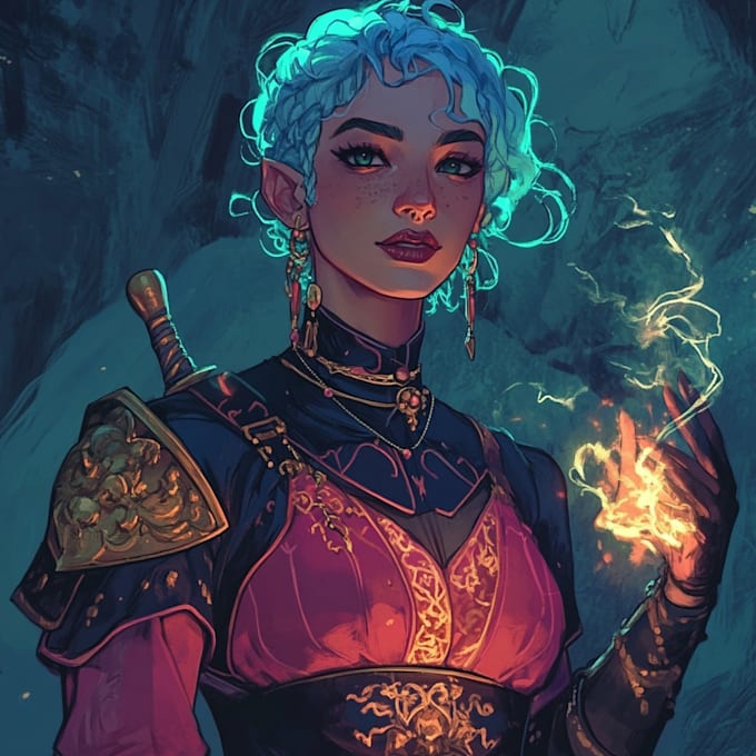 draw a d and d character art character modeling