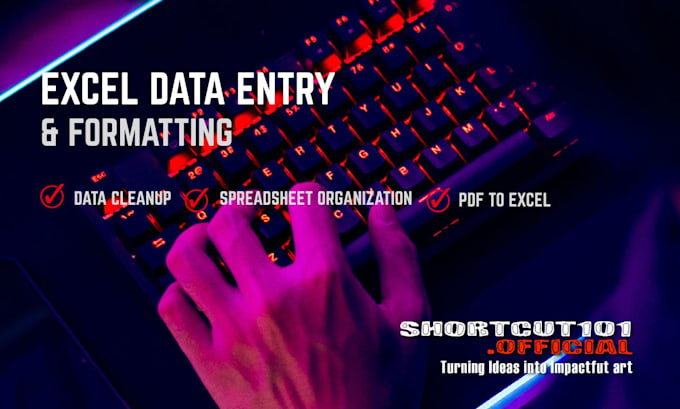 do accurate excel data entry, formatting, and spreadsheet cleanup