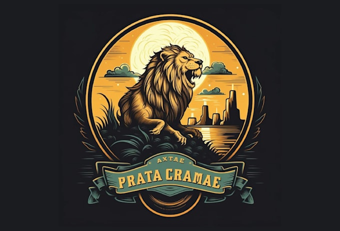 create vintage t shirt tiger lion logo