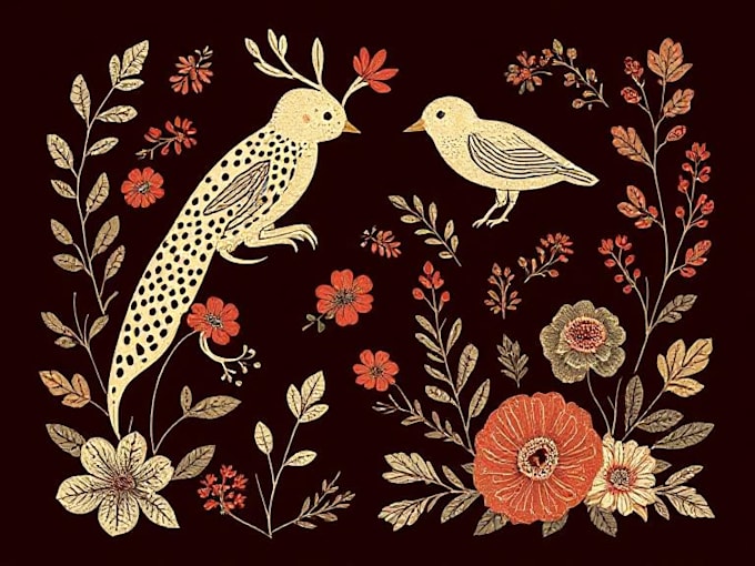 draw botanical and animal designs and patterns for you