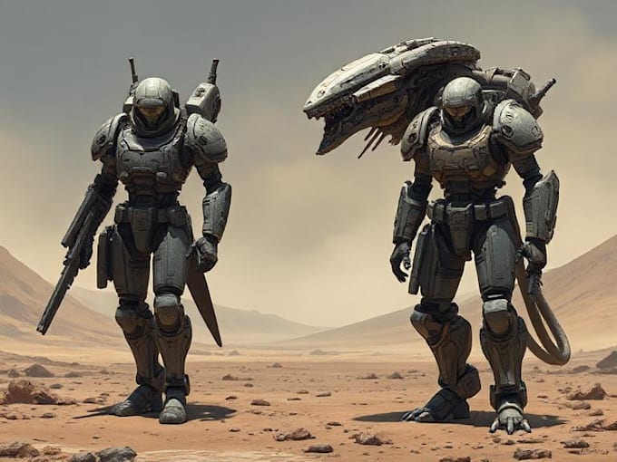 create amazing sci fi, characters, mechs, and creatures