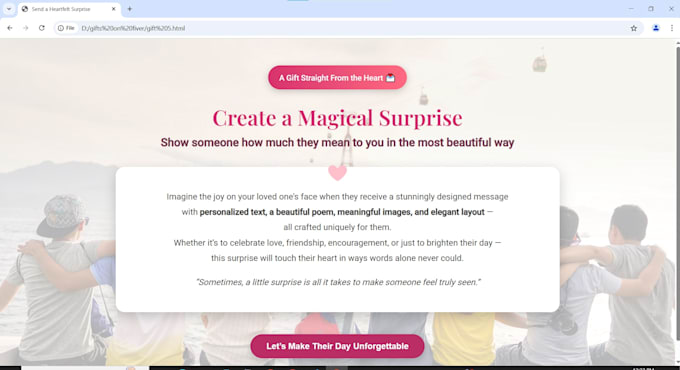 make beautiful, personalized webpage gift for your loved one