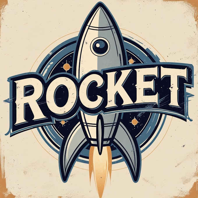 design high quality vintage rocket logo with express delivery