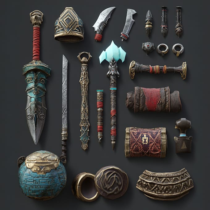 create props and accessories for your game art accessories,