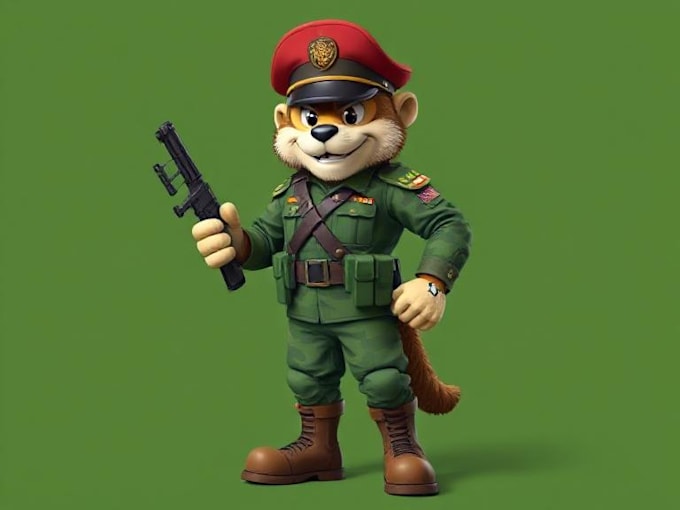 draw military character mascot
