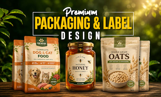 do product packaging design, label design, box, bottle, print ready vector files