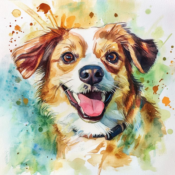 draw cute pet portrait illustration