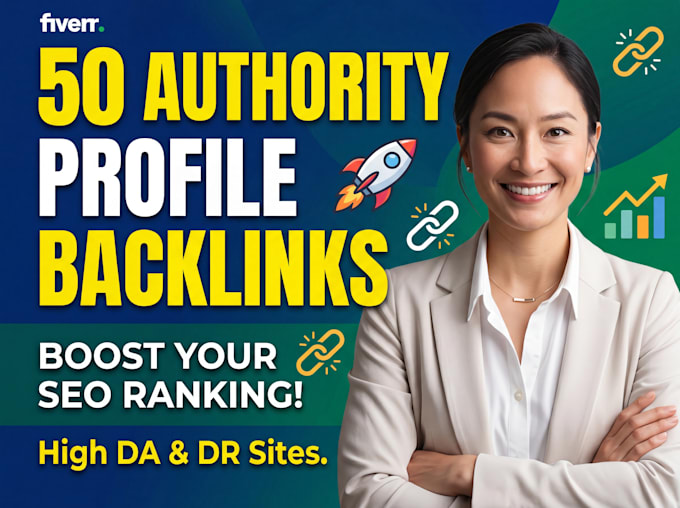 build 50 authority profile backlinks for SEO