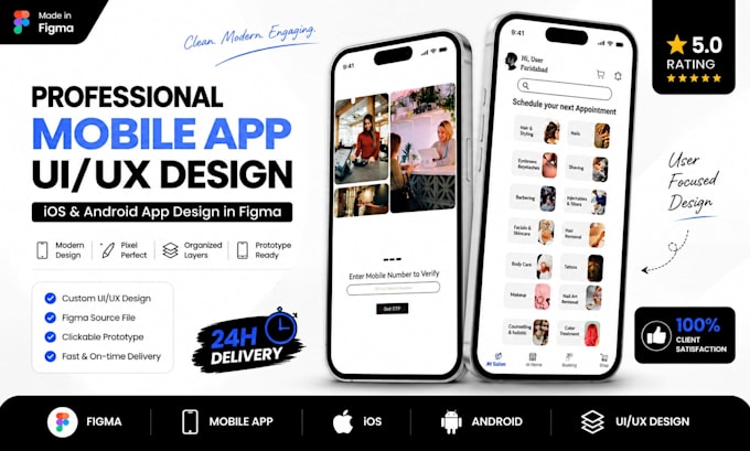 do  figma design,  mobile app using figma