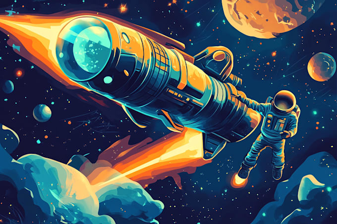draw a sci fi character illustration or sci fi character