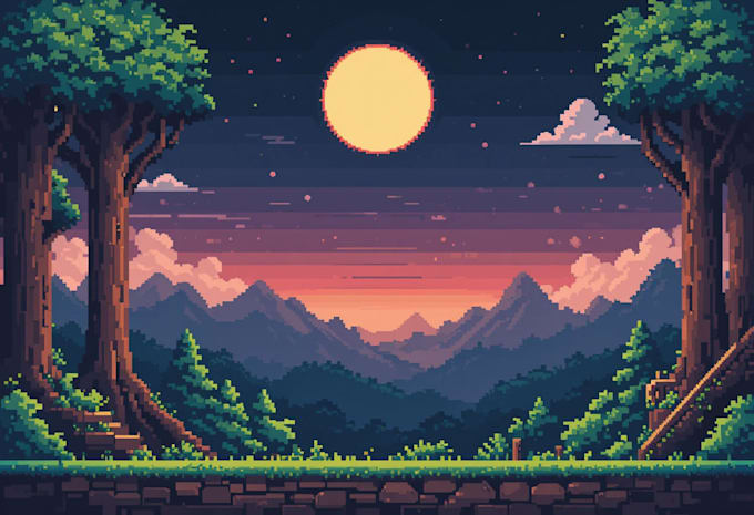 make your pixel art and landscape backgrounds art