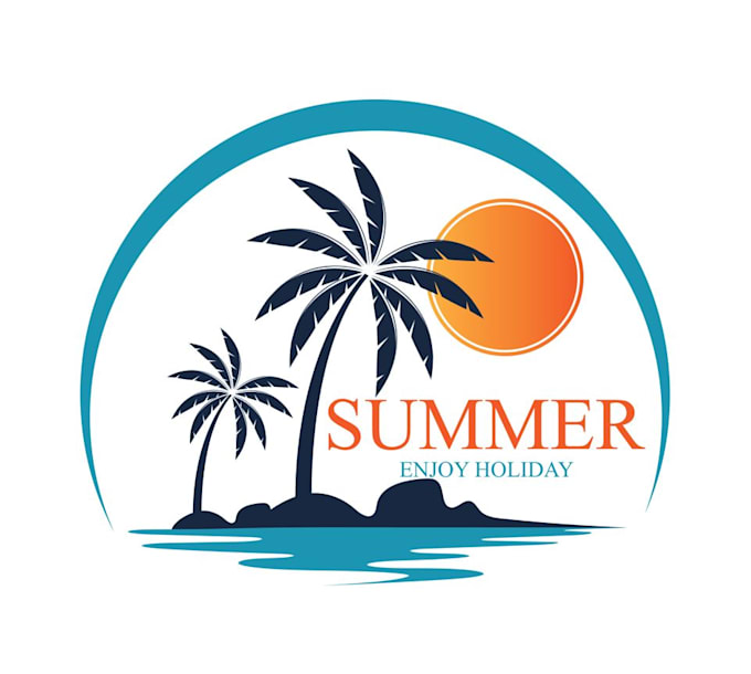 design a modern beach logo with original concept