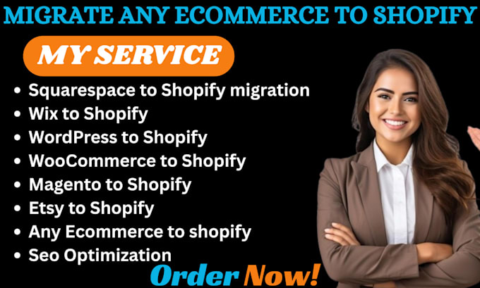 migrate squarespace etsy wix wordpress magento woocommerce wesbite to shopify