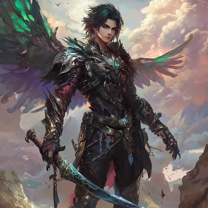 draw fantasy and game style characters art