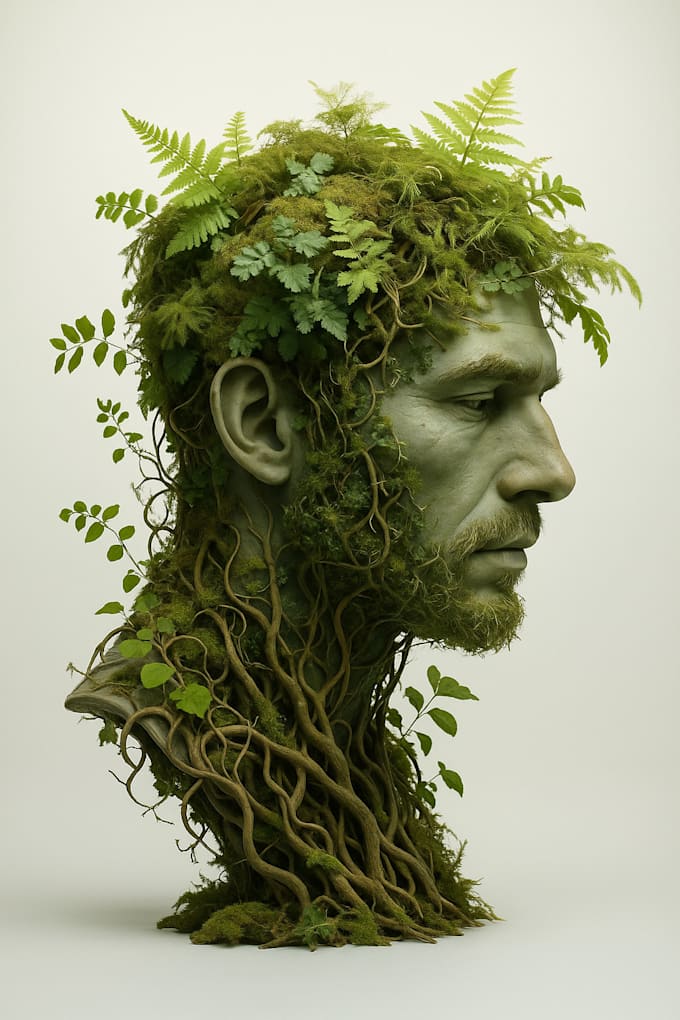 create stunning ai art of human nature fusion