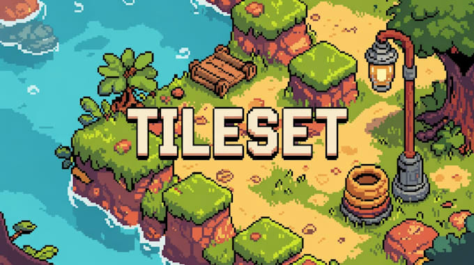 Do top down rpg 2d game art pixel background, tileset video game, asset ...