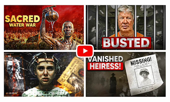 design viral youtube thumbnails for documentary, history and finance videos