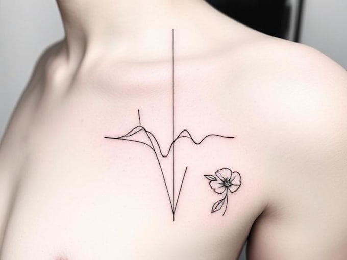 create minimalist line art tattoo with my style