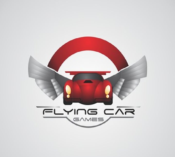 design elegant flying car games logo