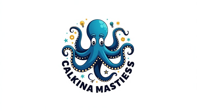 do awesome octopus mascot logo design with company