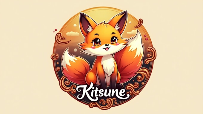 design outstanding kitsune fox mascot logo with new concept