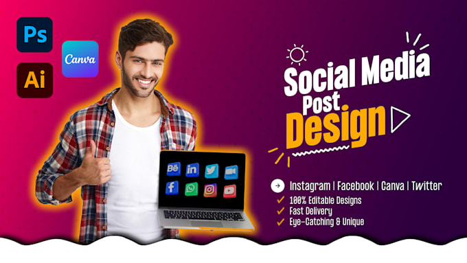 Design professional and eye catching social media posts using canva by ...