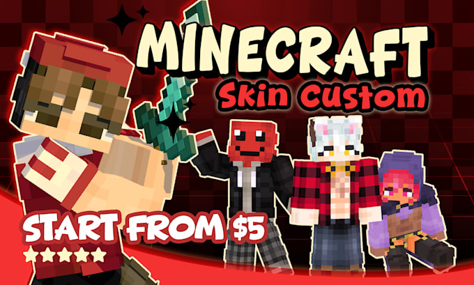 make your best custom minecraft skin for java and bedrock